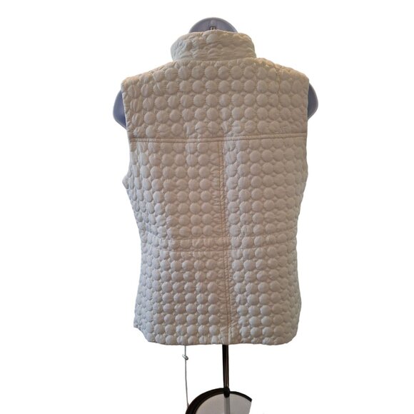 New Directions Womens Quilted Vest Small  White Sleeveless Lightweight Gorpcore - Picture 2 of 7